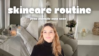 PERFECT SKINCARE ROUTINE POUR UNE PEAU SANS ACNE mes produits préférés morning routine tips [upl. by Anrehs]