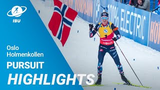 World Cup 2223 Oslo Holmenkollen Men Pursuit Highlights [upl. by Ellerihs960]