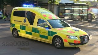 Utryckning i Falkenberg V70  XC70 ambulanser SE  72018 [upl. by Irwin]