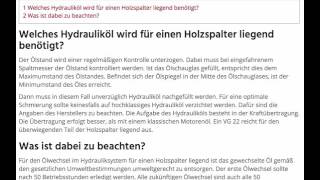 Welches Hydrauliköl brauche ich für liegende Holzspalter wwwholzspalterliegendnet [upl. by Kendrah]