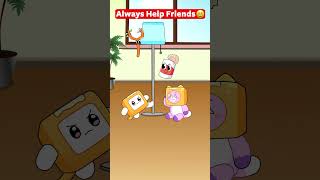 FRIENDS ALWAYS HAVE YOUR BACK 😂shorts CUTE LANKYBOX ANIMATION [upl. by Ojeitak673]