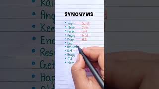 Synonyms Vocabulary Learning 🔥📖 english grammar education learning synonyms [upl. by Enneira566]