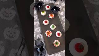 👁️🖤🧡 Halloween Snacks These eyeballs are super easy to make and fun shorts halloweensnacks [upl. by Aralk568]