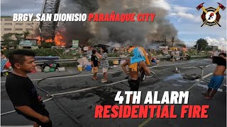 4th Alarm Residential Fire Coastal Rd Brgy San Dionisio Parañaque City  Iverson Fire Volunteer [upl. by Eltsyrk]