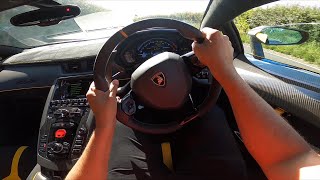 POV of Driving my Lamborghini SVJ 2020 Exhaust Flames Launch Control Rev Off amp Start Up [upl. by Antonino909]