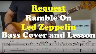 Ramble On  Bass Cover and Lesson  Request [upl. by Reinar]