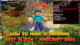 How To Make Scoreboard  Best Plugin Minecraft 2023 HINDI [upl. by Eimmat]