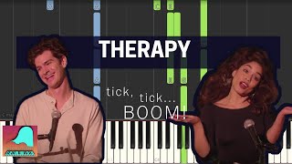 Therapy  Tick tick Boom  Piano Accompaniment Tutorial Synthesia [upl. by Aleece]