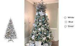 NEW 2024 Christmas Decor  FLOCKED CHRISTMAS TREES DECOR  CHRISTMAS 2024 [upl. by Estel]