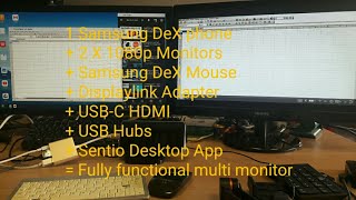 How to setup 2 Monitors for Huawei EMUI Samsung DeX use w Displaylink and HDMI  Sentio Desktop App [upl. by Hoeve]