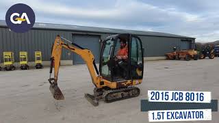 2015 JCB 8016 1 5T EXCAVATOR [upl. by Nallij]