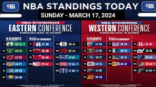 NBA STANDINGS TODAY as of MARCH 17 2024  GAME RESULT [upl. by Lian]