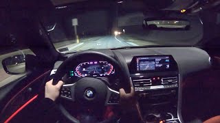 2020 BMW 840i Gran Coupe  POV Night Drive Binaural Audio [upl. by Ahsai]