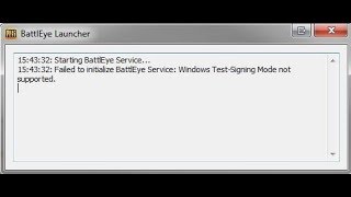 حل مشكلة Failed to initialize BattlEye Service Windows TestSigning Mode not supported [upl. by Aisatna]