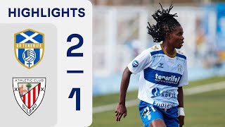 COSTA ADEJE TENERIFE 2  1 ATHLETIC CLUB  RESUMEN LIGA F [upl. by Hairem157]