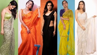 Glamorous Saree Photoshoot with Ashika Ranganath Part 2  Stunning Saree Styles by Ashika Ranganath [upl. by Yelhsa]