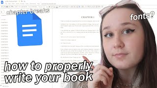 HOW TO SET UP YOUR BOOK MANUSCRIPT💻✨googleword doc tools and tips structure novel chapters tutorial [upl. by Duffy]