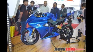 EMFLUX One Electric Sportsbike  2018 Auto Expo LIVE [upl. by Grogan]