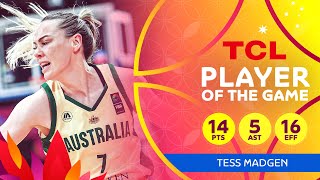 Tess Madgen 14 PTS  TCL Player Of The Game  Australia vs New Zealand  FIBA AsiaCupWomen 2023 [upl. by Ahsirahc]