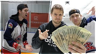 FIRST TO HIT THE HOCKEY TRICKSHOT WINS 1000 [upl. by Joelle]