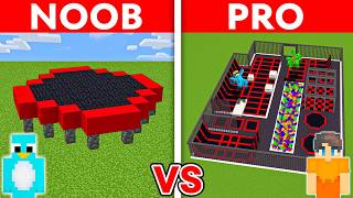 NOOB vs PRO MODERN TRAMPOLINE PARK House Build in Minecraft [upl. by Soni834]