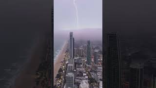 Lightening hits the Q1 tower on the Gold Coast [upl. by Enej]