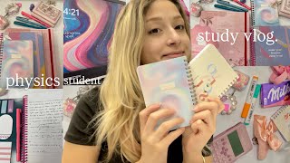 PHYSICS STUDY VLOG👩‍💻 Romanticizing school cramming for math physics studies etc [upl. by Esidarap]