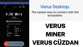 Akıllı Telefon  Verus Miner Çalıştırmak  Verus Cüzdan Oluşturmak [upl. by Esojnauj]