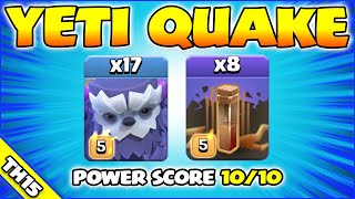 17 x YETIS  8 x EQ  SO POWERFUL TH15 Attack Strategy Clash of Clans [upl. by Aninahs585]