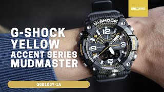 UNBOXING GSHOCK YELLOW ACCENT SERIES MUDMASTER GGB100Y1A [upl. by Stout]