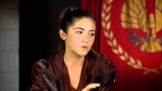 Isabelle Fuhrman Clove  Official Hunger Games interview [upl. by Anelhtac]