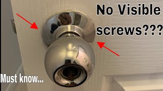 Remove door handle  knob without screws visible [upl. by Nariko913]