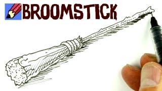 How to draw a Witchs Broomstick Real Easy [upl. by Olli284]