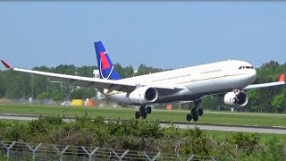 Onur Air A330 landing at Hamburg Airport  TCOCB [upl. by Lion198]