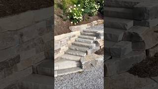 Pure Stone Paved Pathway and Retaining Wall  construction technique viralvideo shorts [upl. by Sluiter]