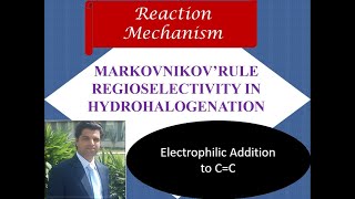 Markovnikovs rule with subtitles  Regioselectivity in hydrohalogenation  Electrophilic addition [upl. by Ayian]