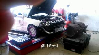 B16 turbo Gt3076r civic on 27psi dyno pulls E85 [upl. by Costanzia]