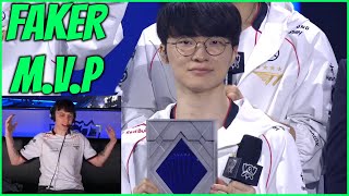 Caedrel Reacts To Faker Getting Finals MVP [upl. by Elimac98]