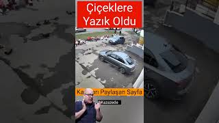 Çiçekleri ezen araç sürücüsü verdiği zararı karşılamadan olay yerinden kaçtı ama polisten kaçamadı [upl. by Anaert834]