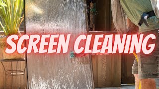 Window Screen Cleaning Tutorial  How To Clean Window Screens  Screen Cleaning For Homeowners [upl. by Annahtur563]