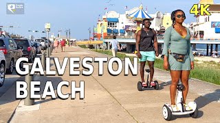 GALVESTON BEACH TEXAS SUMMER WALK  4K WALKING TOUR [upl. by Danice]