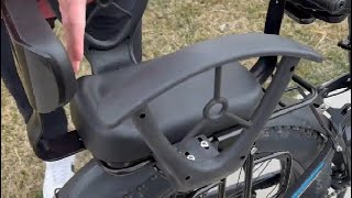 Rear Child Bike Seat Back Mounted Child Bicycle Seat with Back Rest Armrest Foot Pedals Review [upl. by Keligot]