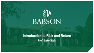 Risk and return Introduction [upl. by Erret28]