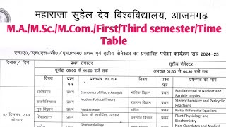 MAMScMComFirstThird semesterTime TableMSDSU AZAMGARH201425 [upl. by Zuckerman]