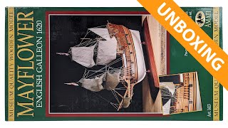 Amati 1413 Mayflower ship model kit unboxing [upl. by Tressa]