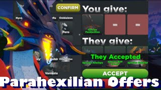 What Are The Offers For Parahexilian  Creatures Of Sonaria [upl. by Ynnahc]