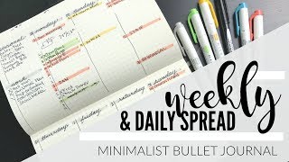 Weekly Spread  Daily Spread Combo  Bullet Journal [upl. by Middle]