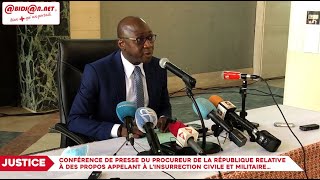 Conférence de presse du procureur de la république relative à des propos appelant à l’insurrecti [upl. by Annahsal]