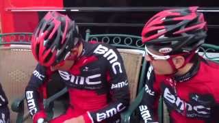 BMC pro cycling team prep and roll out for a training ride [upl. by Monique]