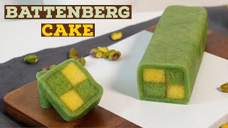 Lemon Pistachio Battenberg Cake Recipe  Just Cook [upl. by Corkhill]